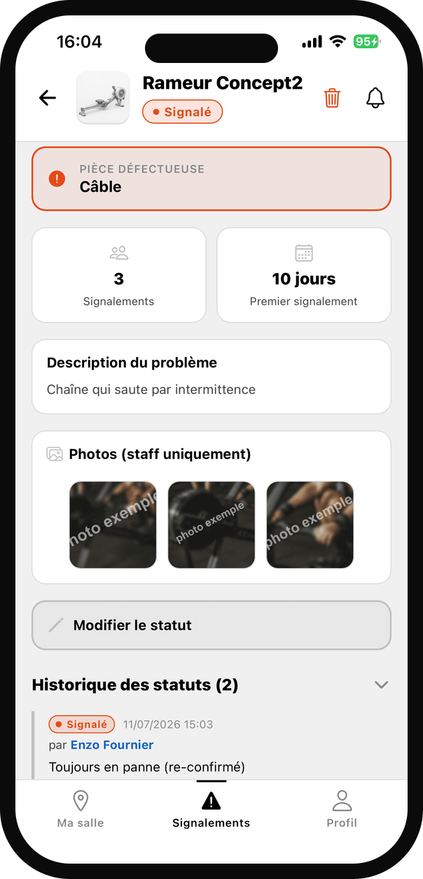 Ajout de photos réservées au staff